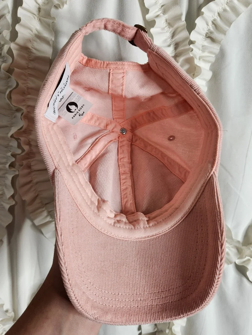 Maison Labiche Pink Amour Hat Corduroy
